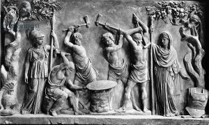 Hephaestus and Cyclopes forging the shield of Achilles